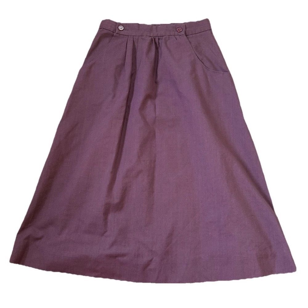 VTG 70s Vintage Sweet Stuff Purple Cotton Boho Long Skirt  Waist 25” Has Pockets